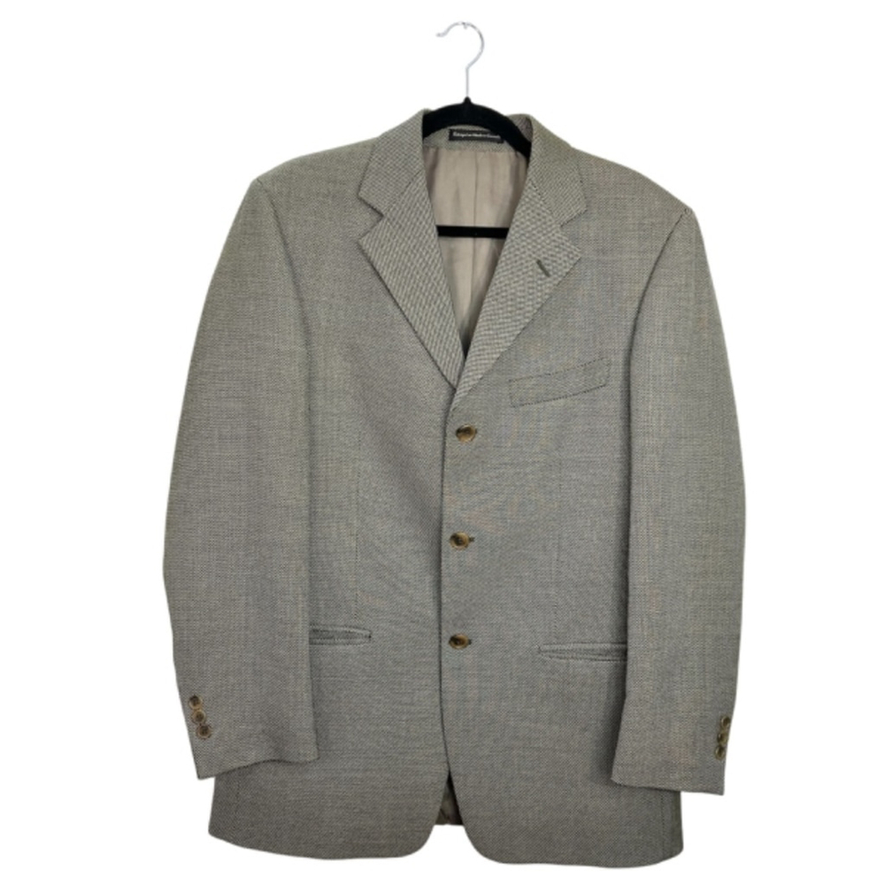 Vintage Oscar de la Renta wool silk single breasted blazer jacket 38R